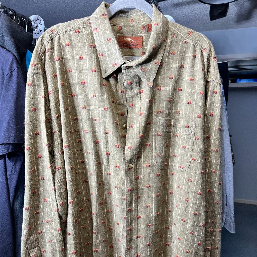 Bob Timberlake Men's Heavy-weight Men's Long-Sleeve Button-Up Shirt SZ 2XL